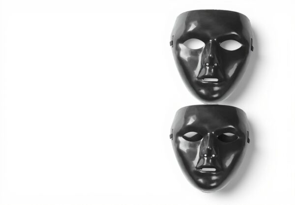 Masque mascarade KSBBHDS 4 pièces PVC noir blanc adulte