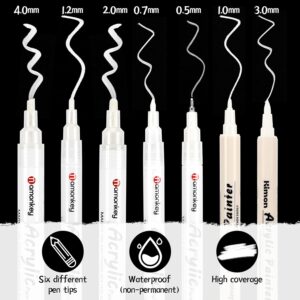 Marqueurs blancs DenFatory acryliques double pointe tissu-1