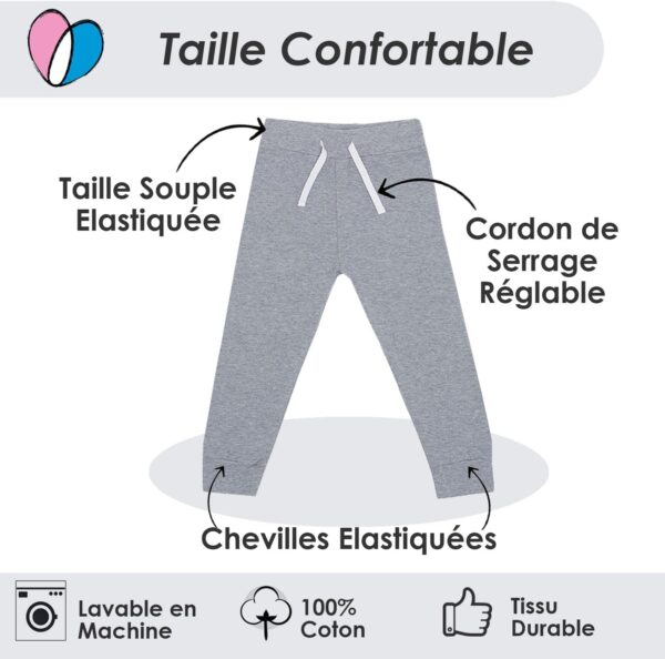 Pantalon jogging bébé Lovjoy 100% coton ceinture élastique-1