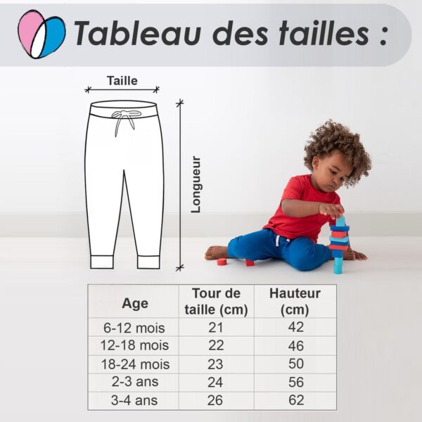Pantalon jogging bébé Lovjoy 100% coton ceinture élastique-2