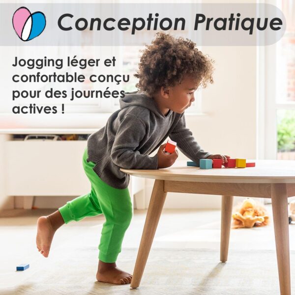 Pantalon jogging bébé Lovjoy 100% coton ceinture élastique-3