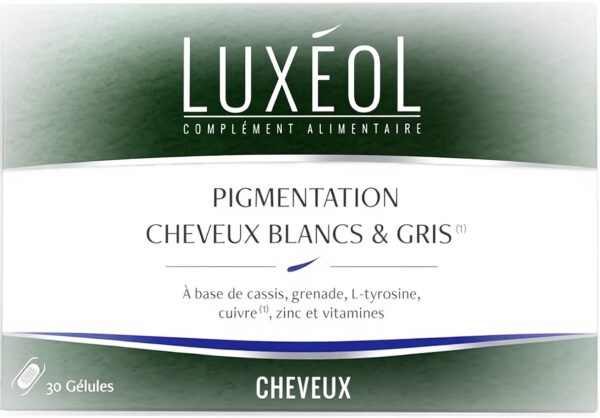 Pigmentation cheveux blancs Luxéol complément alimentaire