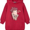 Robe fille Mayoral peluche capuche rouge collection hiver-0