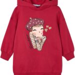 Robe fille Mayoral peluche capuche rouge collection hiver-0