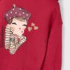Robe fille Mayoral peluche capuche rouge collection hiver-2