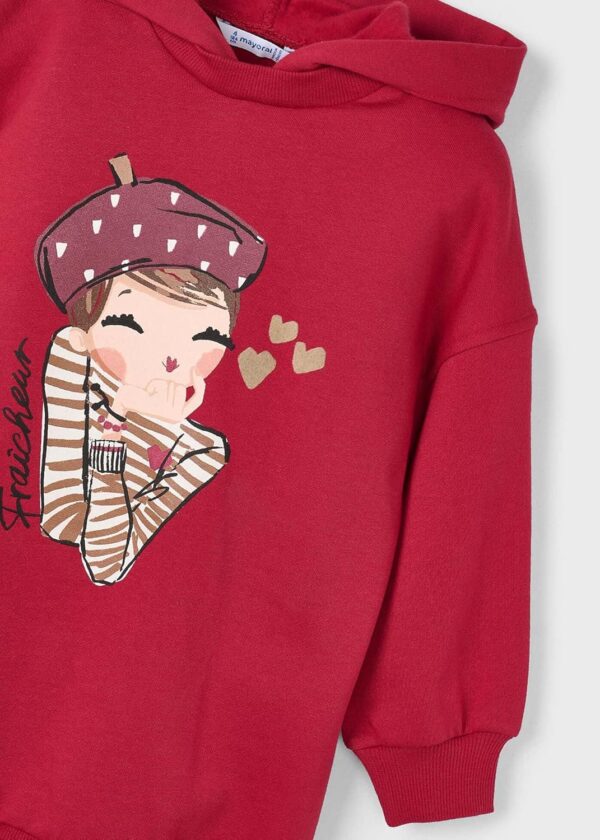 Robe fille Mayoral peluche capuche rouge collection hiver-2