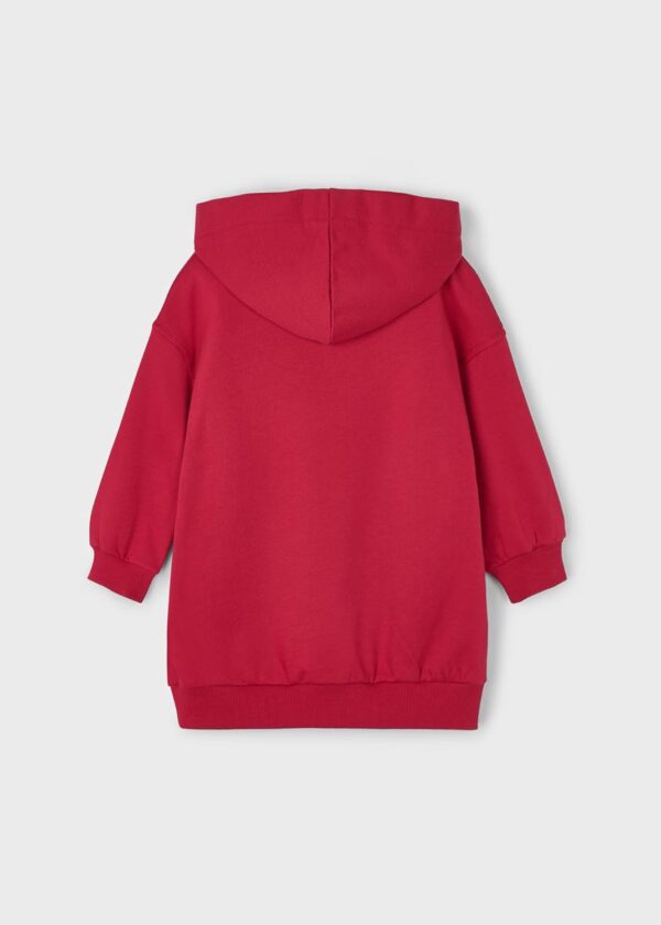 Robe fille Mayoral peluche capuche rouge collection hiver-1
