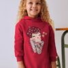 Robe fille Mayoral peluche capuche rouge collection hiver-4