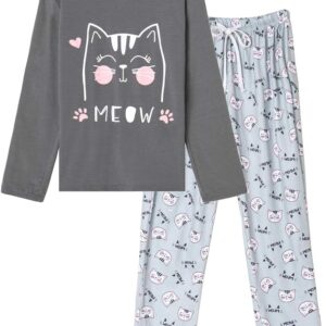 Ensemble Pyjama Femme MyFav Manches Longues Doux Confortable-0