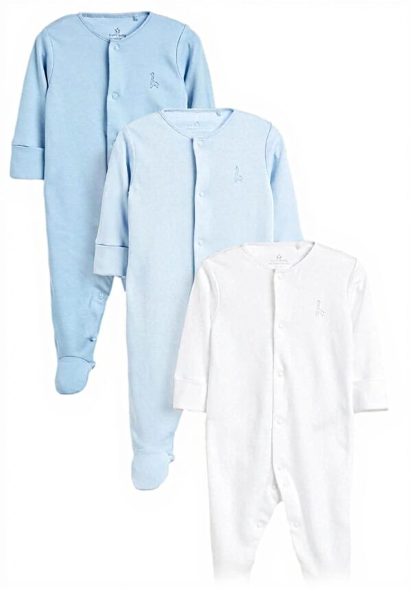 Dors bien bébé garçon NEXT lot 3 pyjamas bleu blanc