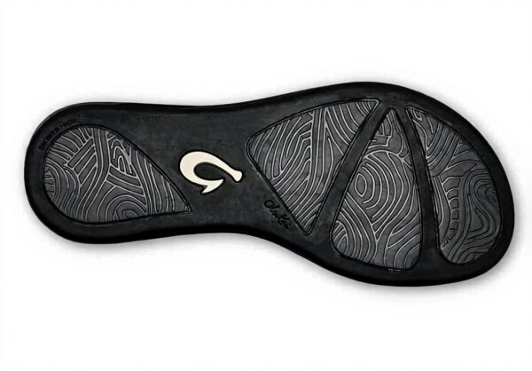 Sandales OLUKAI Aukai Noir Cuir Confort Homme