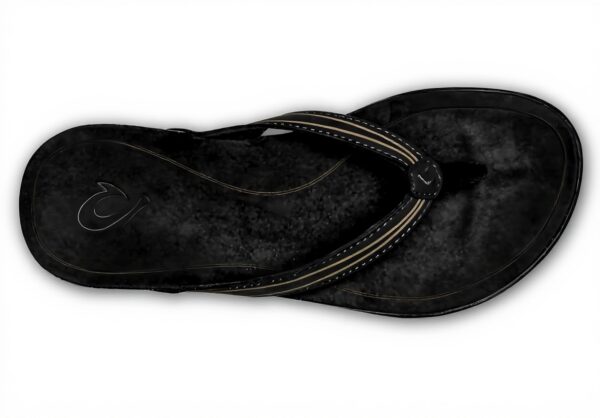 Sandales OLUKAI Aukai Noir Cuir Confort Homme