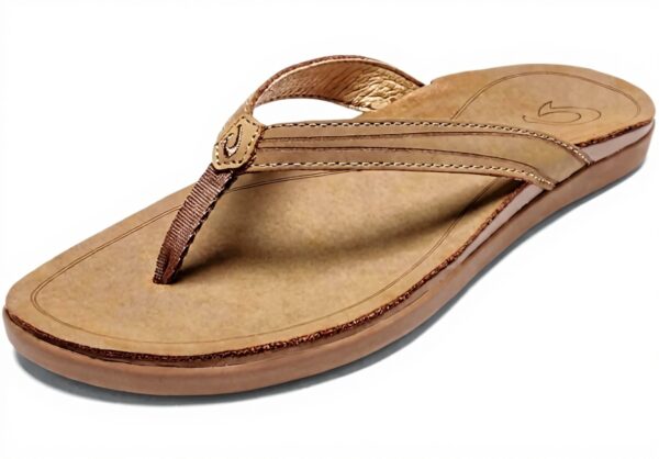 Sandales OLUKAI Aukai Tan cuir souple confort femme