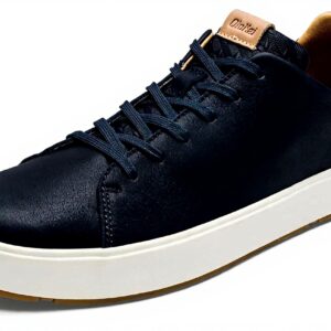 Baskets OLUKAI Laeahi Li ILI homme cuir imperméable bleu