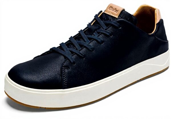 Baskets OLUKAI Laeahi Li ILI homme cuir imperméable bleu