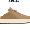 Baskets OLUKAI Laeahi Li ILI homme cuir imperméable marron