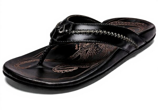 Sandales Olukai Mea Ola Homme Cuir Brun Confortable