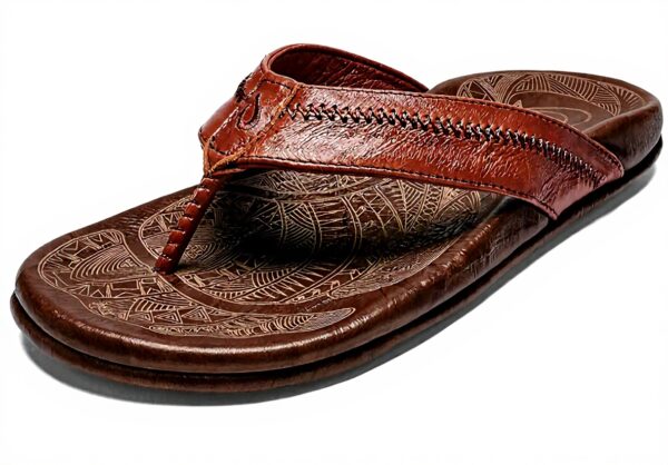 Sandales OLUKAI HiapoFlop Cuir Pleine Fleur Unisexe