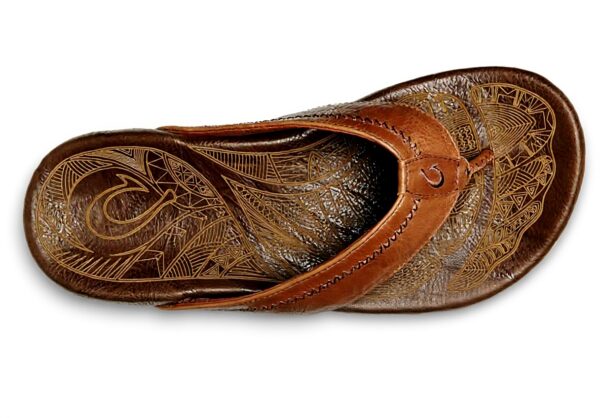 Sandales OLUKAI HiapoFlop Cuir Pleine Fleur Unisexe