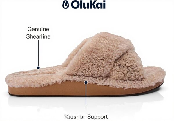 Pantoufles OLUKAI Hila Heu femme peau mouton antidérapantes