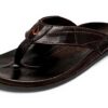 Sandales homme OLUKAI Hokulea Kia cuir pleine fleur confort