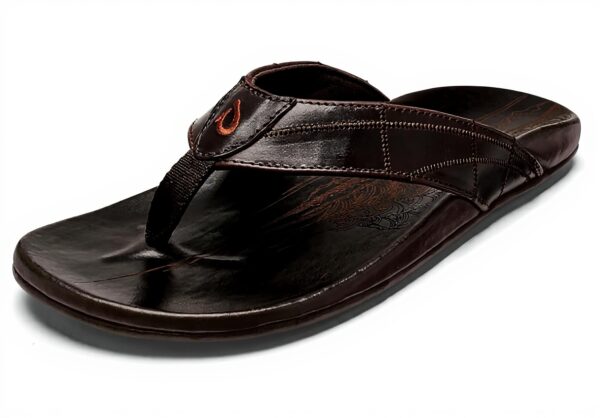 Sandales homme OLUKAI Hokulea Kia cuir pleine fleur confort
