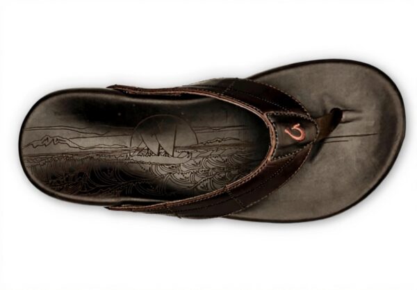 Sandales homme OLUKAI Hokulea Kia cuir pleine fleur confort