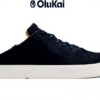 Baskets OluKai Homme Laeahi Li Ili Cuir Imperméable Bleu