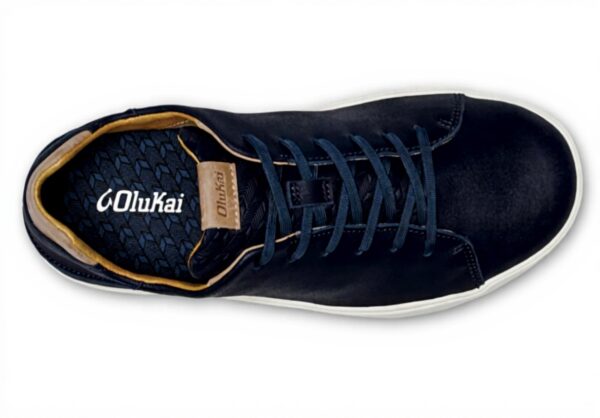 Baskets OluKai Homme Laeahi Li Ili Cuir Imperméable Bleu