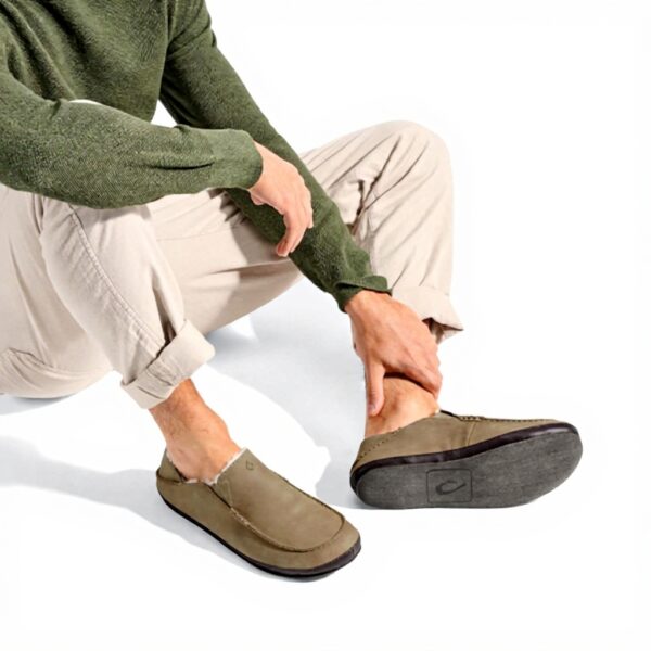 Chausson OLUKAI Homme Moloā Cuir Doublure Peau Mouton