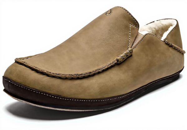 Chausson OLUKAI Homme Moloā Cuir Doublure Peau Mouton