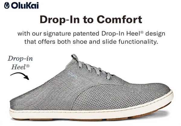 OluKai Sneaker Chaussure Bateau Homme Maille Lacets Sans