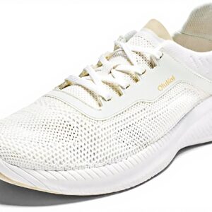 OLUKAI Baskets Homme Tricot Respirant Talon Tombant Blanc