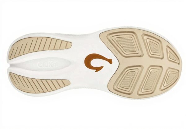 OLUKAI Baskets Homme Tricot Respirant Talon Tombant Blanc