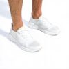 OLUKAI Baskets Homme Tricot Respirant Talon Tombant Blanc