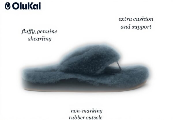 Chaussons femme OLUKAI Kipea Heu peau mouton semelle