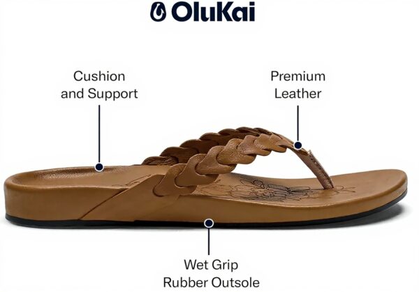 Sandales OLUKAI Lei Tongues Femme Cuir Confort Garantie