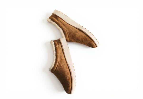 Pantoufles mules femme OLUKAI cuir nubuck doublure polaire