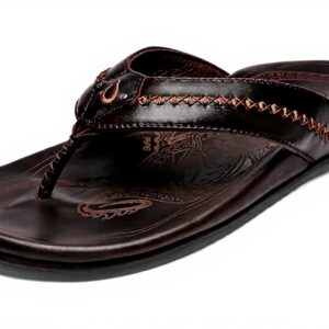 Sandales OLUKAI Mea Ola cuir homme plage confort voûte