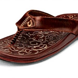 Sandales OLUKAI Mekila cuir pleine fleur semelle