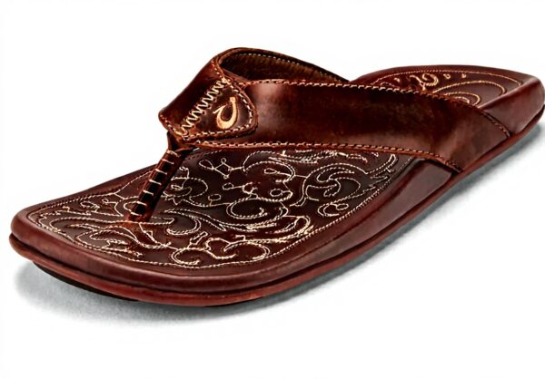 Sandales OLUKAI Mekila cuir pleine fleur semelle