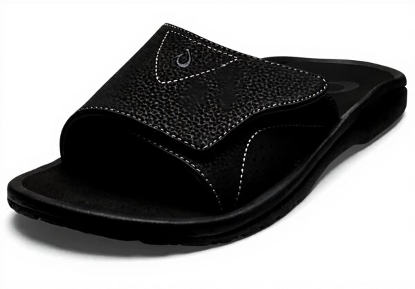 OluKai Nalu Slide Sandal Homme Noir EVA Confortable