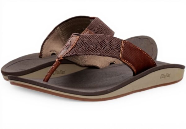 Sandales OluKai Homme Cuir Bois Nohonaulana Thong