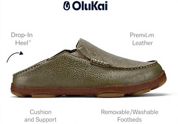 Mocassins OLUKAI Moloa cuir supérieur homme confort