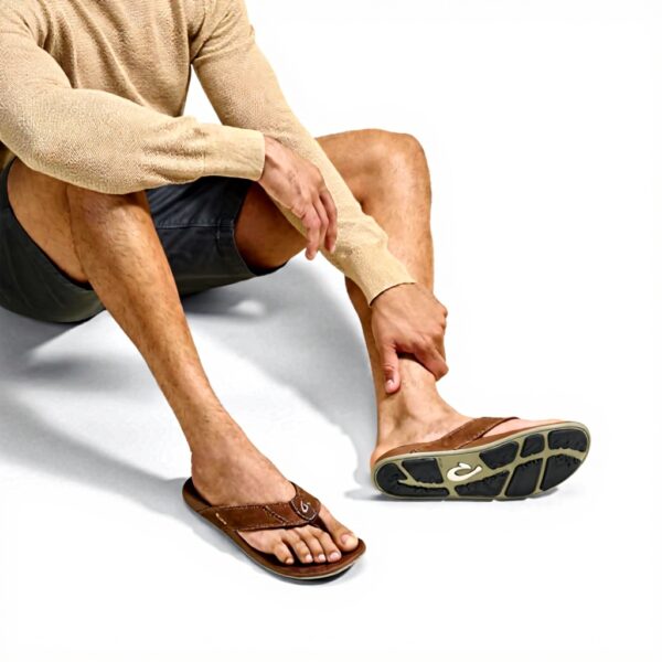 Sandales homme OLUKAI Nui cuir pleine fleur confortable