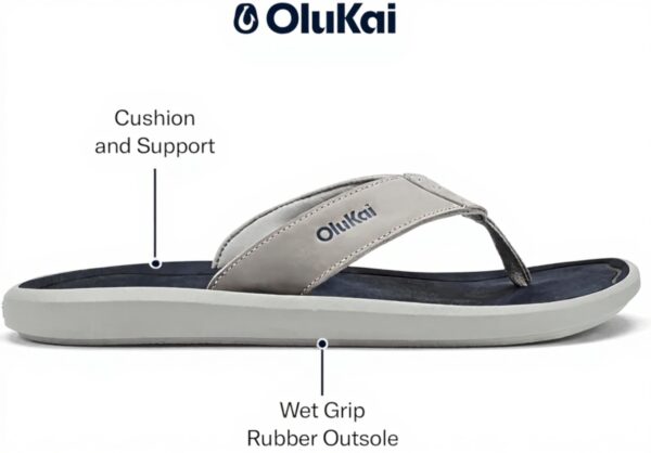 Sandales OLUKAI Pili cuir homme élégantes imperméables