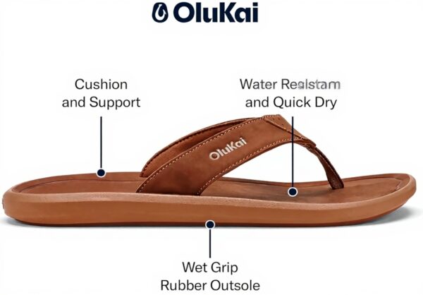 Sandales OLUKAI Pili homme cuir imperméable confort