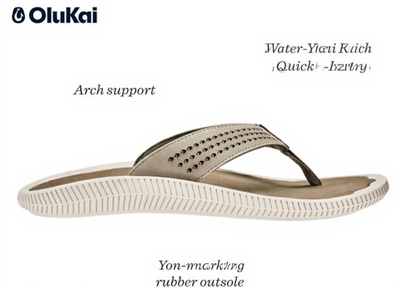 Sandales OLUKAI Ulele Homme Cuir Résistantes à leau