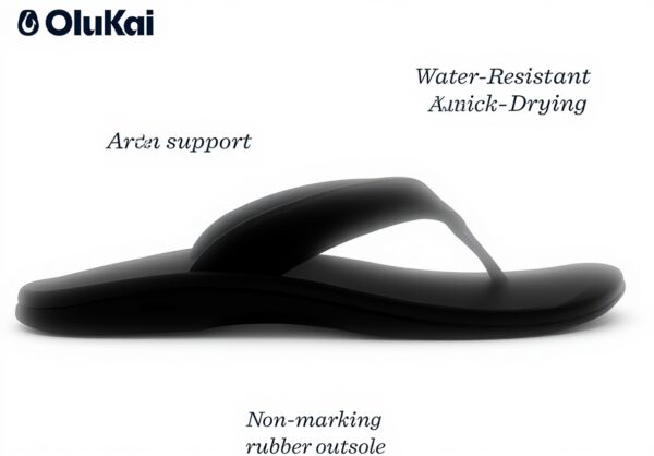 Sandales Olukai Ohana Femme Noir Confortables Résistantes