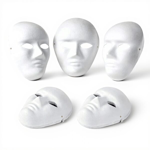 Masques papier mâché OVISEEN lot 10 blancs personnalisables